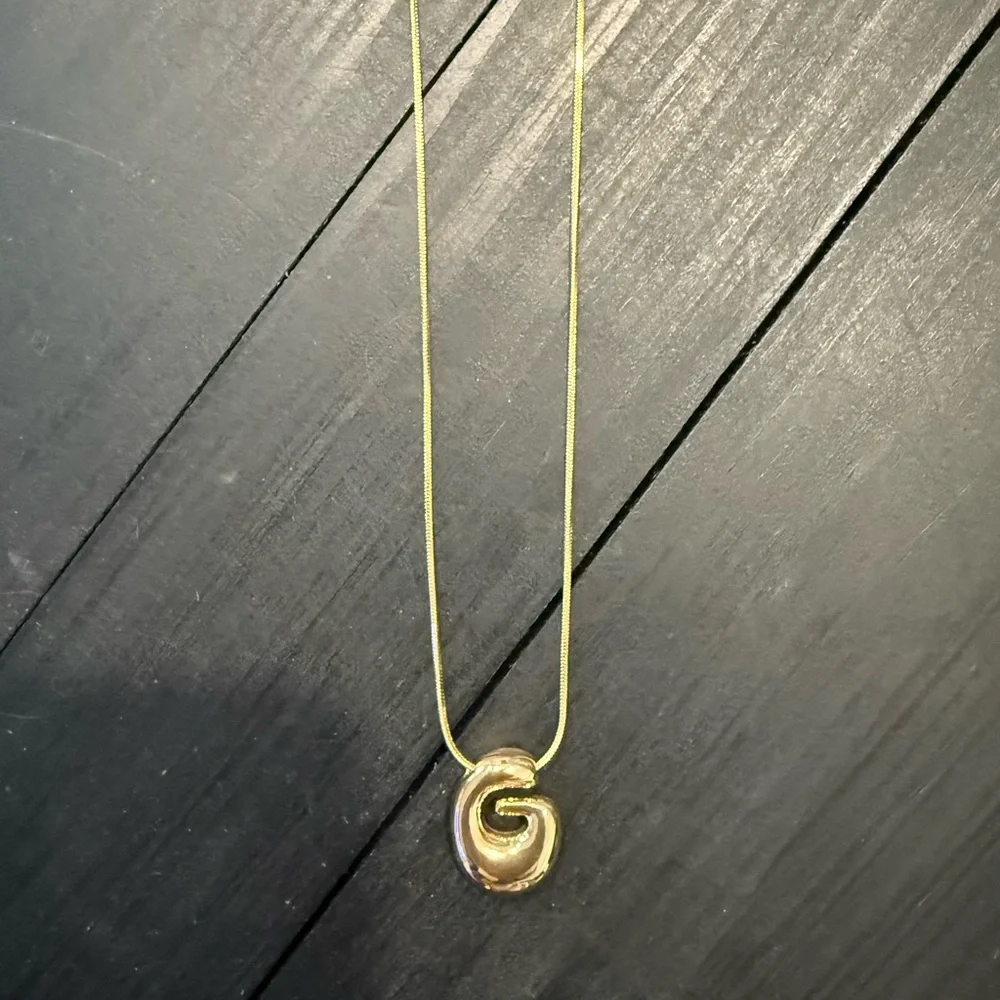 Bubble Letter Monogram Necklace - Picture 3 of 4